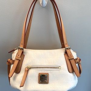 Dooney and Bourke canvas bag with leather straps